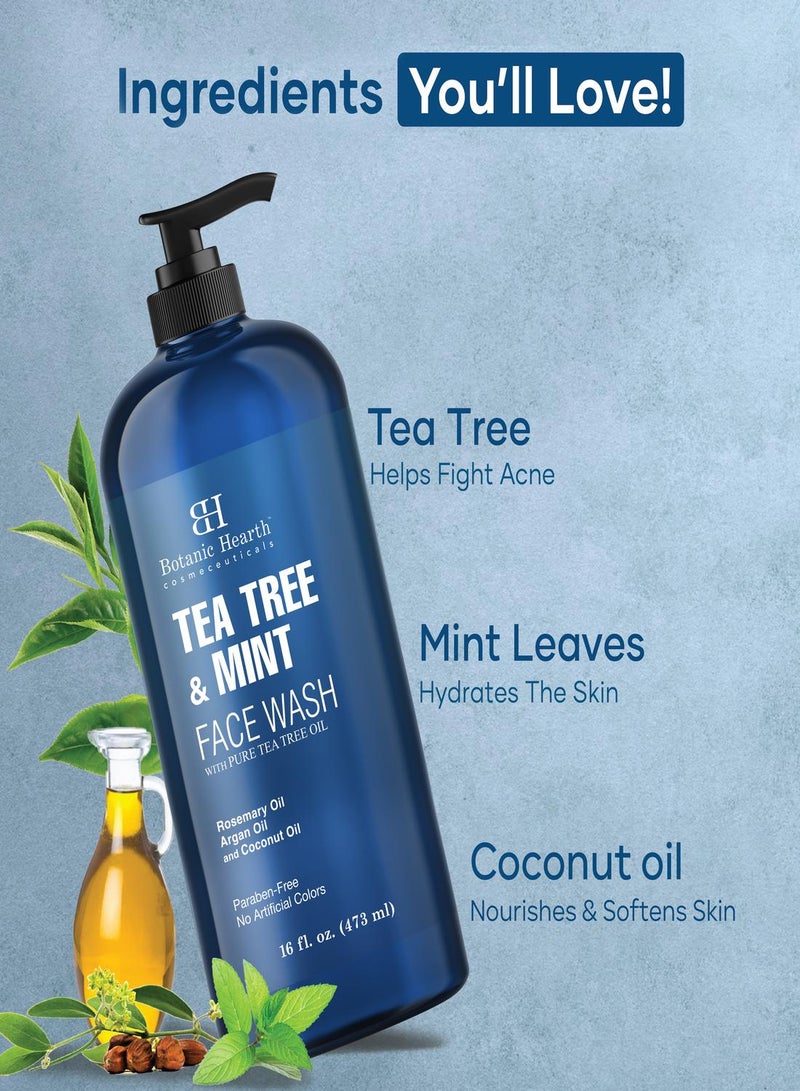 Botanic Hearth Tea Tree Shampoo, Vitamin C, Peppermint, Lavender and Rosemary Oil, Fights Dandruff and Dry Scalp, 16 fl oz - Image 2